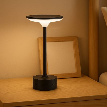 LED ładowalna dotykowa lampa biurkowa TAVOLO LED/2,5W/5V 2400 mAh 3000-6000K czarna