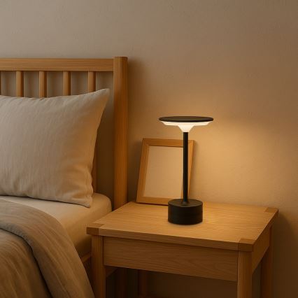 LED ładowalna dotykowa lampa biurkowa TAVOLO LED/2,5W/5V 2400 mAh 3000-6000K czarna