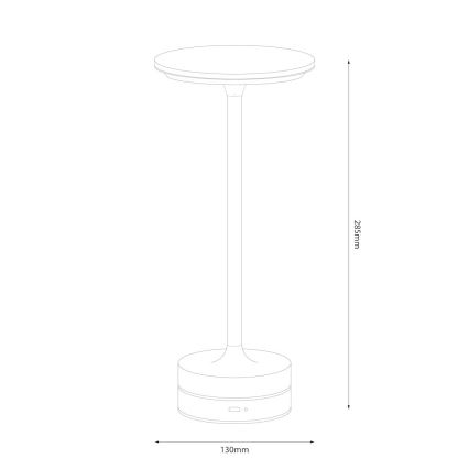LED ładowalna dotykowa lampa biurkowa TAVOLO LED/2,5W/5V 2400 mAh 3000-6000K czarna