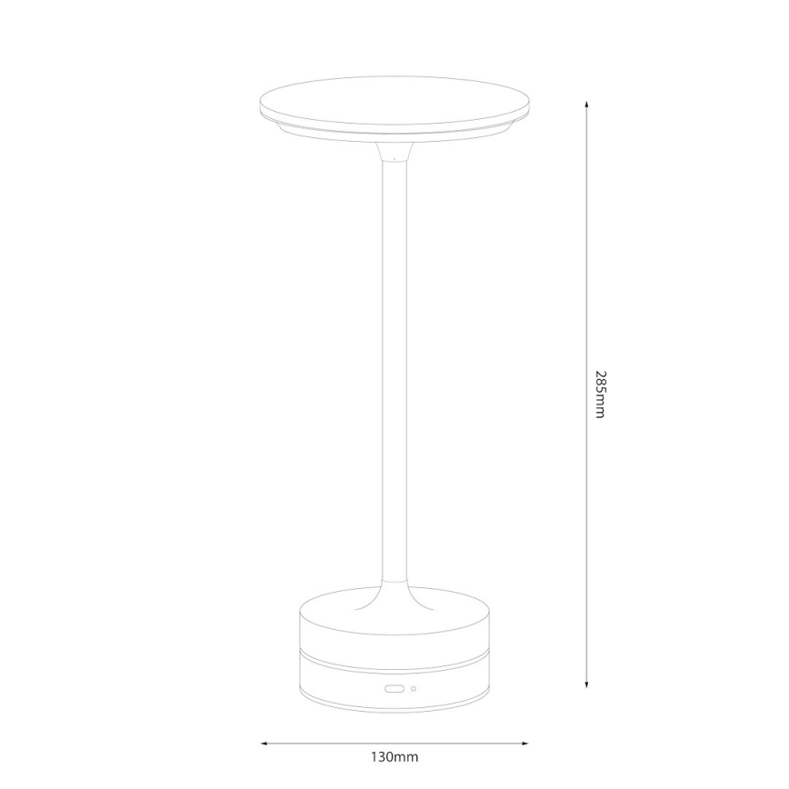 LED ładowalna dotykowa lampa biurkowa TAVOLO LED/2,5W/5V 2400 mAh 3000-6000K czarna