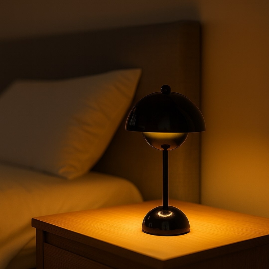 LED ładowalna dotykowa lampka biurkowa COSTA LED/3W/5V 2400 mAh 3000-6000K czarna