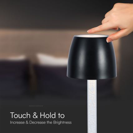LED Dotykowa lampka stołowa z regulacją jasności, ładowalna LED/3W/5V 3000K 1800 mAh biała