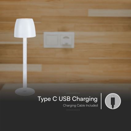 LED Regulowana dotykowa lampka stołowa z ładowaniem LED/3W/5V 3000K 1800 mAh czarna