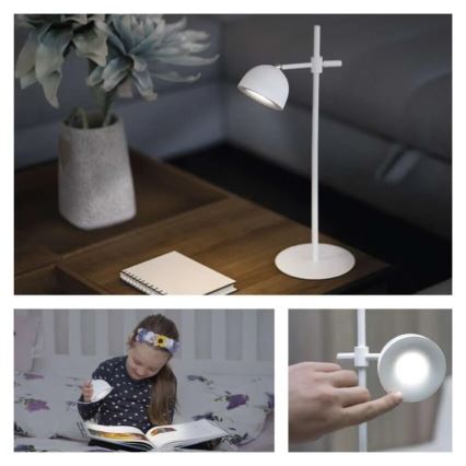 LED Regulowana lampka biurkowa ładowalna magnetyczna 4w1 LED/4,2W/3,7V 4000K 1200mAh biała