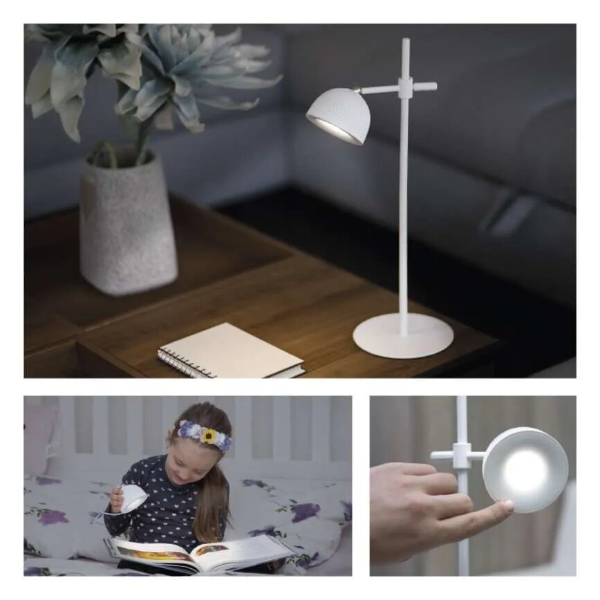 LED Regulowana lampka biurkowa ładowalna magnetyczna 4w1 LED/4,2W/3,7V 4000K 1200mAh biała