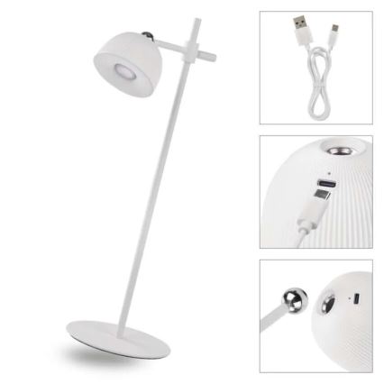 LED Regulowana lampka biurkowa ładowalna magnetyczna 4w1 LED/4,2W/3,7V 4000K 1200mAh biała