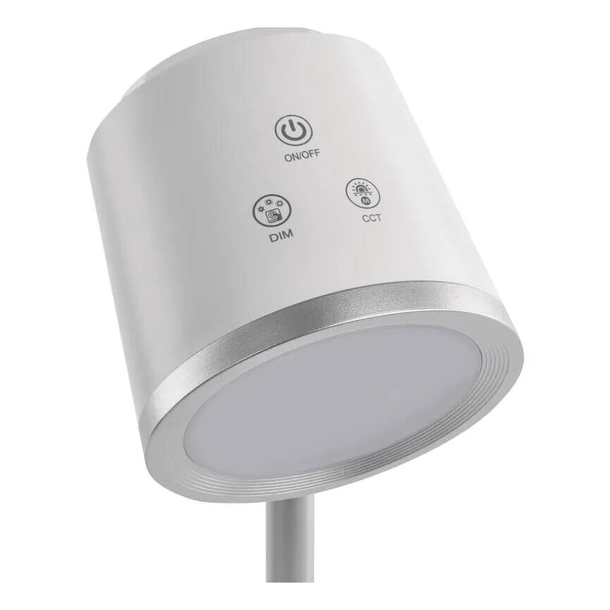LED Regulowana ładowalna lampa biurkowa 4w1 LED/6W/3,7V 3000K/4000K/6500K 1500mAh biała