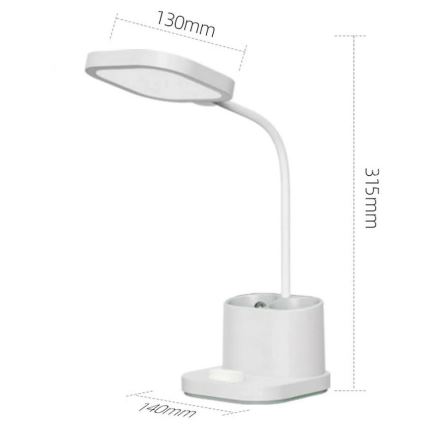 LED Regulowana jasnością lampka biurkowa z ładowarką, uchwytem i powerbankiem LED/5W/5V 2400mAh