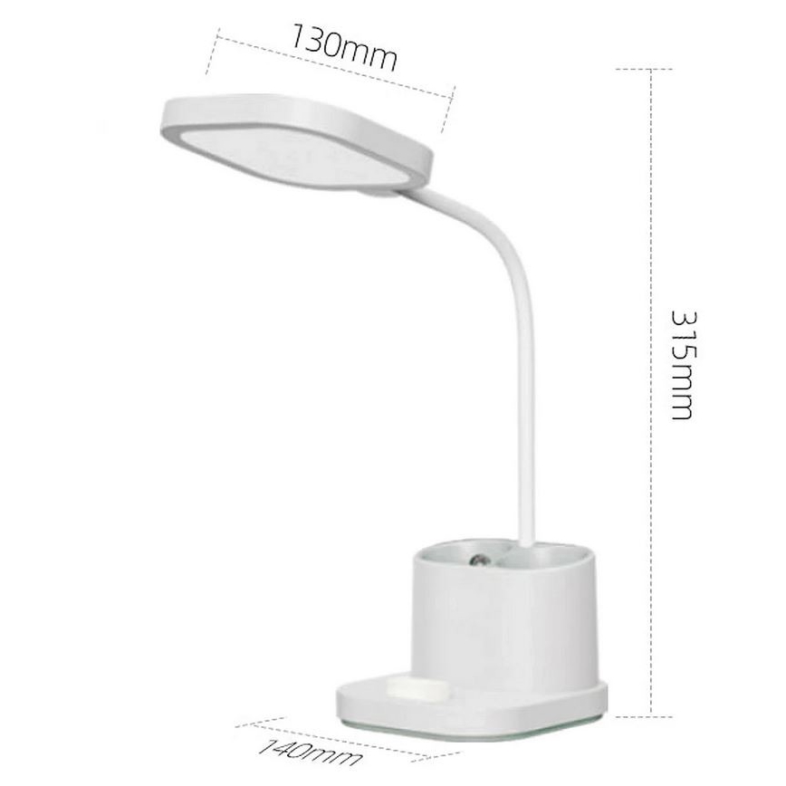 LED Regulowana jasnością lampka biurkowa z ładowarką, uchwytem i powerbankiem LED/5W/5V 2400mAh