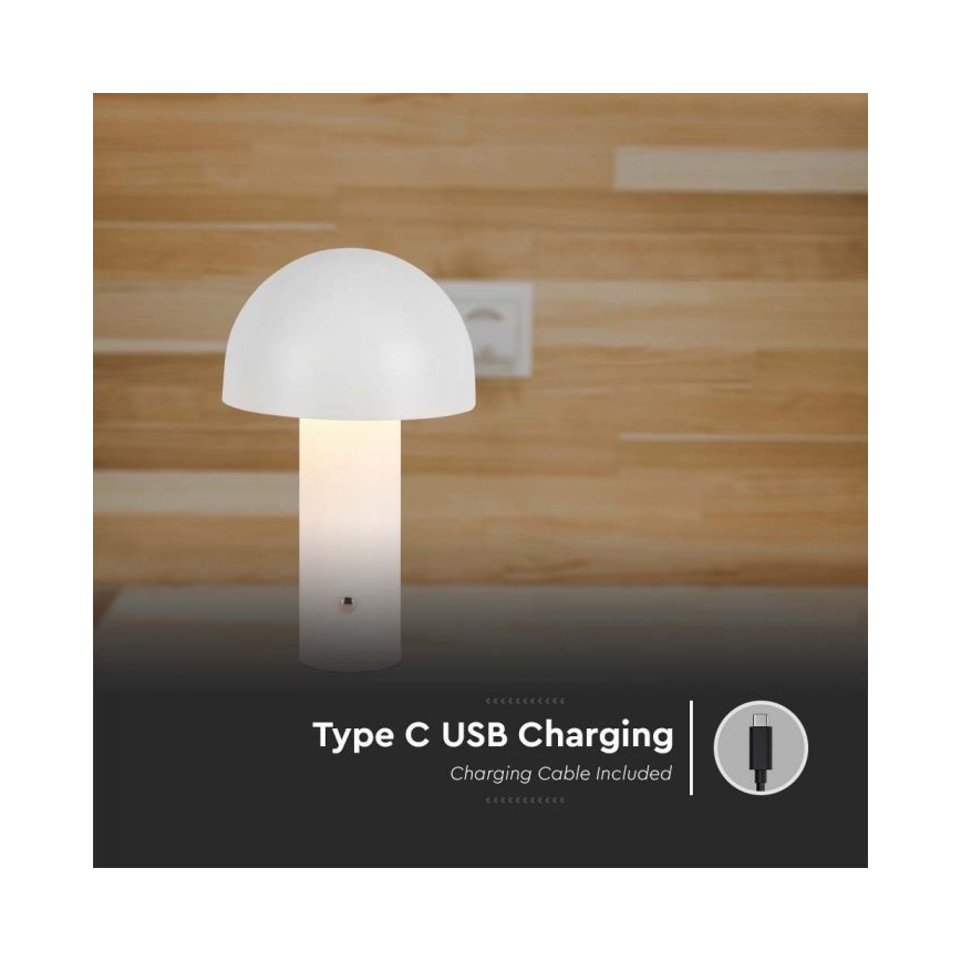 LED Regulowana jasność, ładowalna, dotykowa lampa stołowa LED/1W/5V 3000-6000K 1800 mAh biała