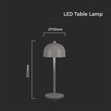 LED Regulowana jasność ładowalna dotykowa lampa stołowa LED/1W/5V 3000-6000K 1800 mAh szara