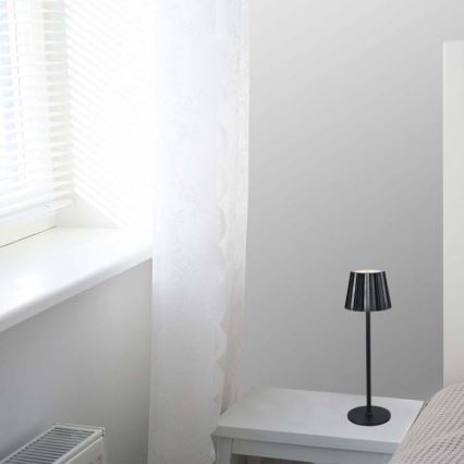 LED Regulowana jasność, ładowalna, dotykowa lampa stołowa LED/4W/5V 3000-6000K 1800 mAh czarna