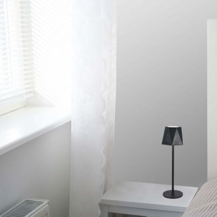 LED Regulowana jasność, ładowalna, dotykowa lampa stołowa LED/4W/5V 3000-6000K 1800 mAh czarna