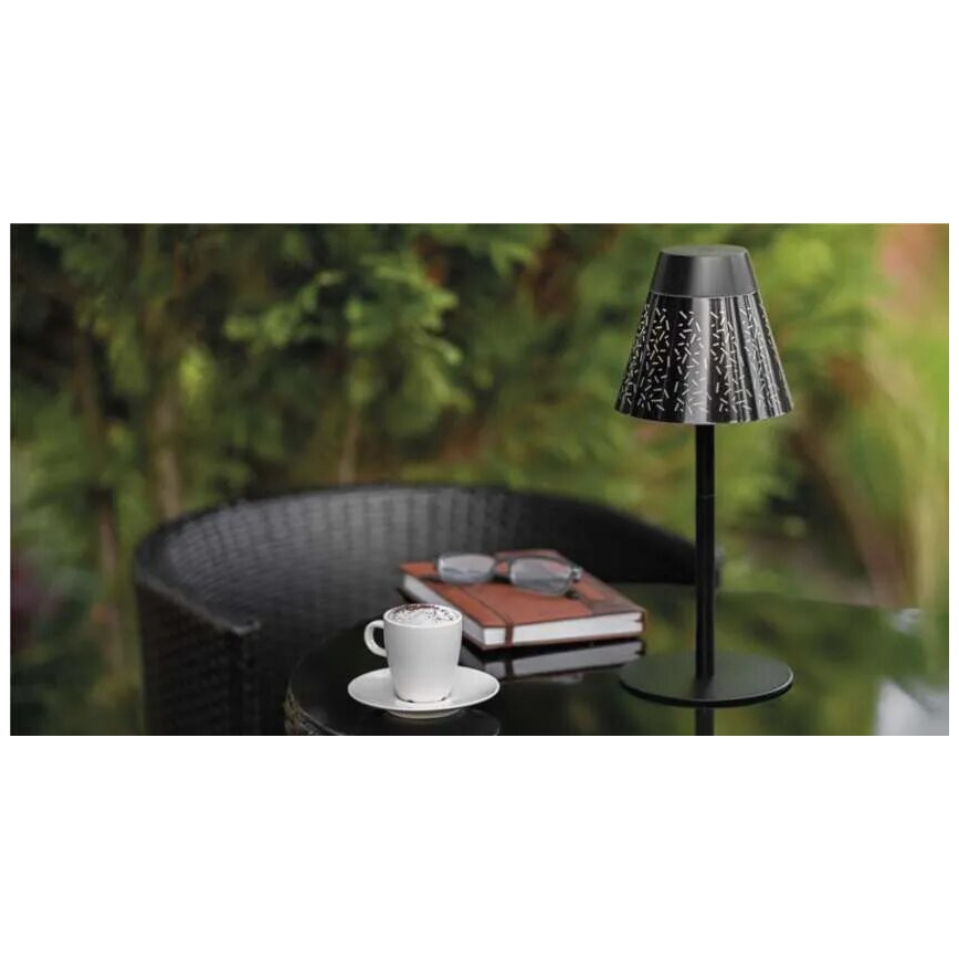 LED Regulowana ładowalna zewnętrzna lampa stołowa LED/4,2W/5V 2200mAh IP44