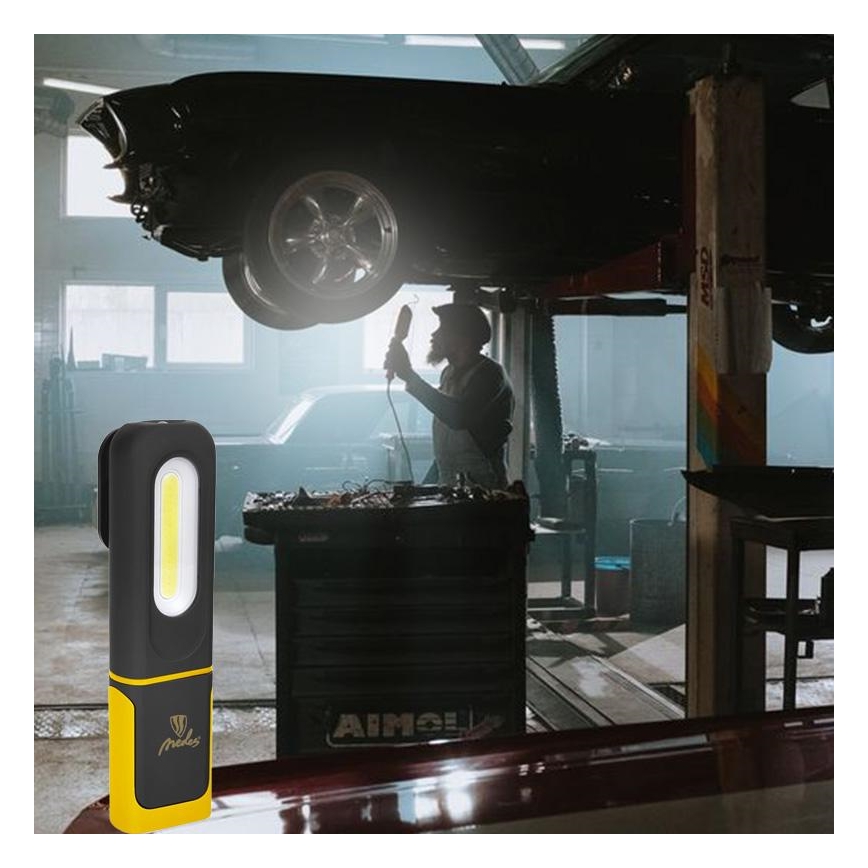 LED Ładowalna latarka robocza ściemnialna LED/8W/5V IP44 420 lm 1200 mAh