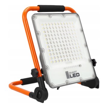 LED Ładowalny reflektor ze statywem LED/100W/3,2V 5000K 5000 mAh IP65 pomarańczowy