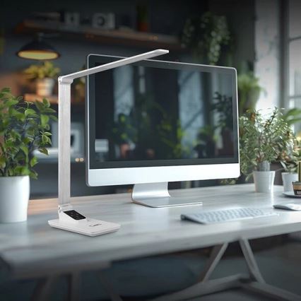 LED Regulowana lampa stołowa z USB LED/7W/230V 3000K/4000K/5500K biała