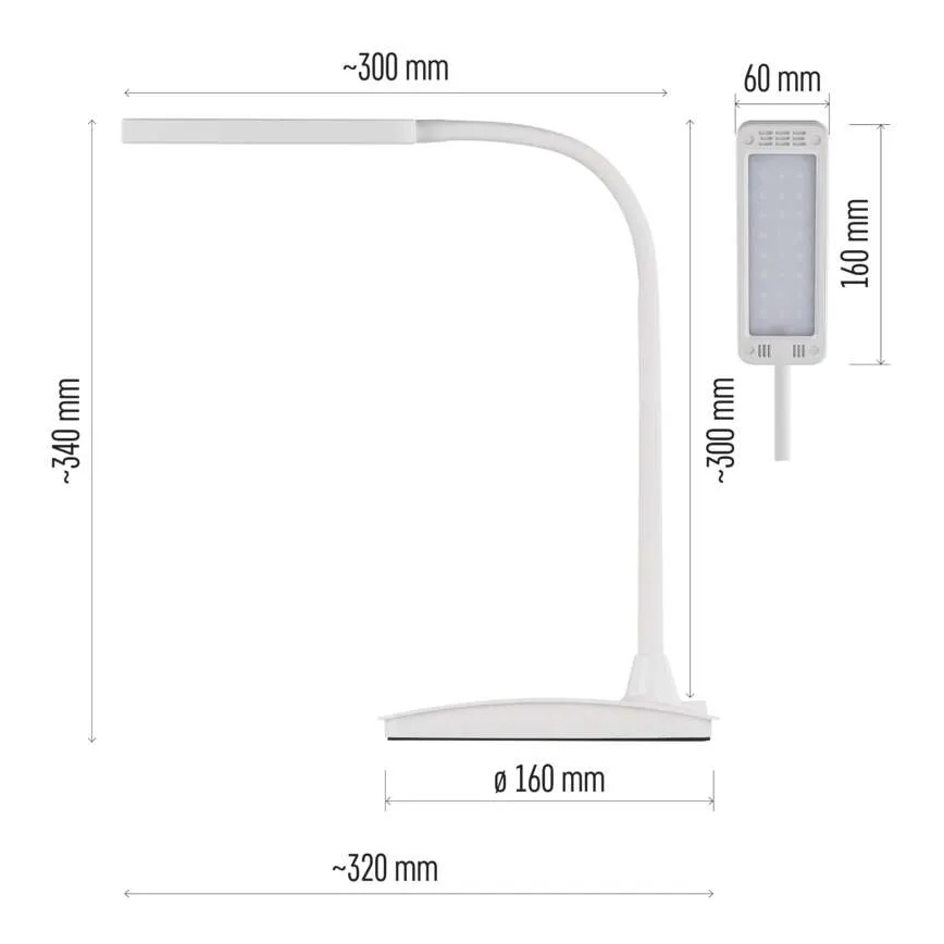 LED Lampa biurkowa EDDY LED/6W/230V 3000/4500/6800K biała, z funkcją ściemniania