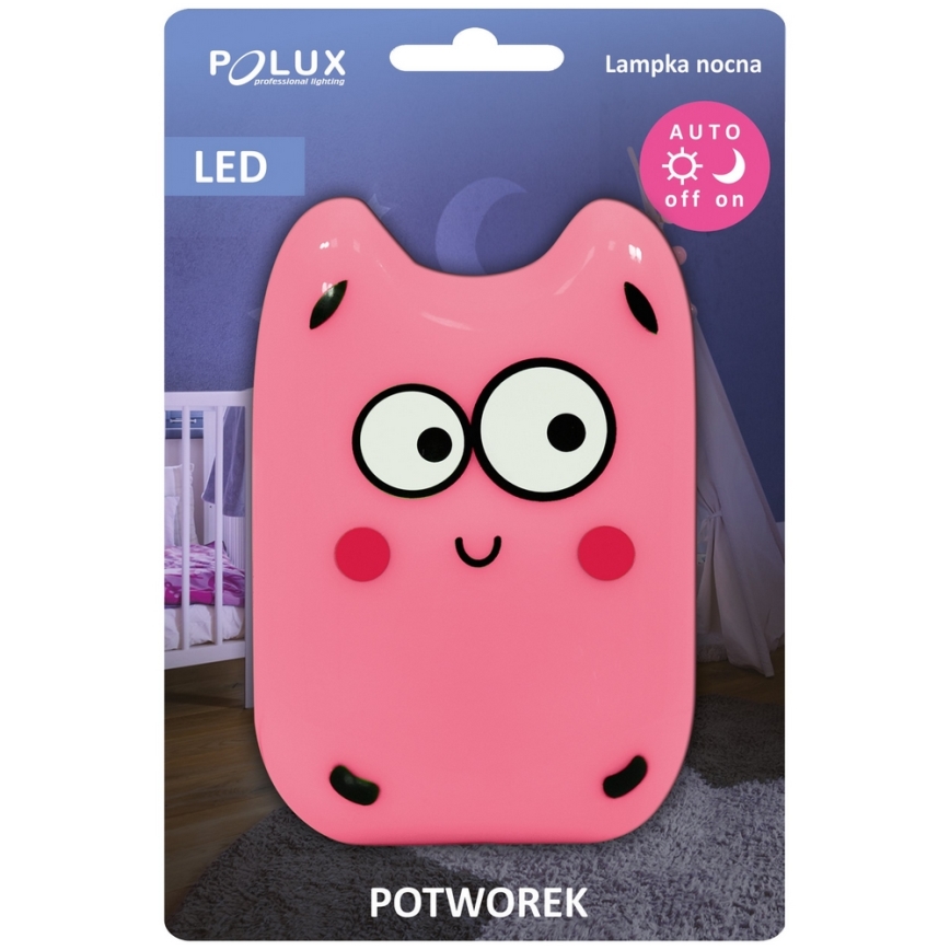 LED Lampa dziecięca LED/0,4W/230V różowy potwór