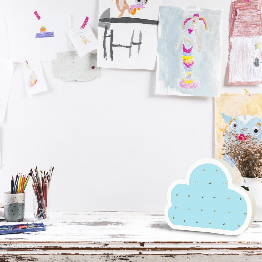 LED Lampa dziecięca LED/2xAA chmura