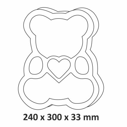 LED Lampa dziecięca LED/2xAA różowy niedźwiedź