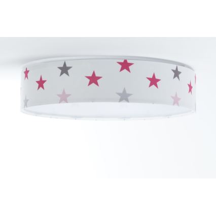 LED Regulowane natynkowe oświetlenie dziecięce SMART GALAXY KIDS LED/24W/230V 3000-6500K gwiazdki białe/różowe/szare + pilot do zdalnego sterowania