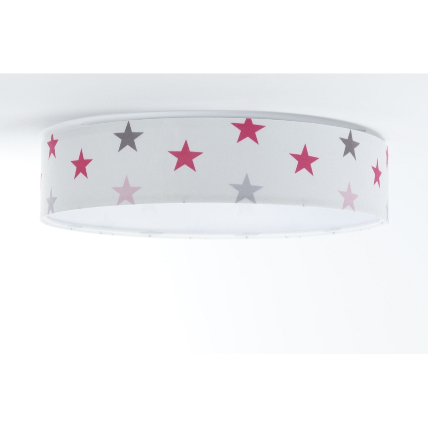 LED Regulowane natynkowe oświetlenie dziecięce SMART GALAXY KIDS LED/24W/230V 3000-6500K gwiazdki białe/różowe/szare + pilot do zdalnego sterowania