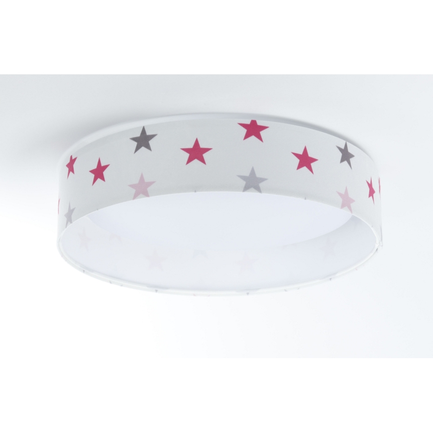 LED Regulowane natynkowe oświetlenie dziecięce SMART GALAXY KIDS LED/24W/230V 3000-6500K gwiazdki białe/różowe/szare + pilot do zdalnego sterowania