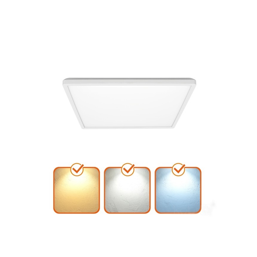 LED Lampa łazienkowa z czujnikiem ruchu i zmierzchu NIVERA LED/12W/230V IP54 3000/4000/6000K 22,5x22,5 cm biała + pilot zdalnego sterowania