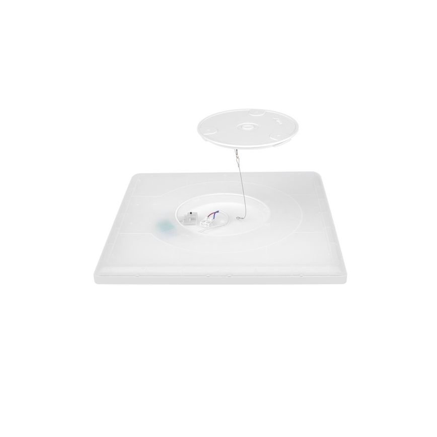 LED Lampa łazienkowa z czujnikiem ruchu i zmierzchu NIVERA LED/12W/230V IP54 3000/4000/6000K 22,5x22,5 cm biała + pilot zdalnego sterowania