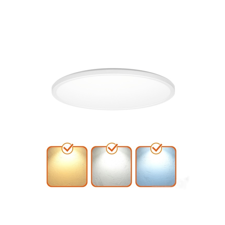 LED Lampa łazienkowa z czujnikiem ruchu i zmierzchu NIVERA LED/18W/230V IP54 3000/4000/6000K śr. 30 cm biała + pilot zdalnego sterowania