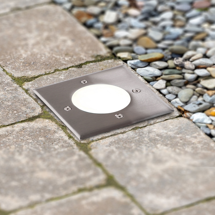 LED Lampa najazdowa MIVO LED/3W/230V 12x12 cm IP67 matowy chrom