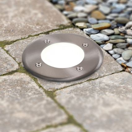 LED Lampa najazdowa MIVO LED/3W/230V śr. 12 cm IP67 matowy chrom