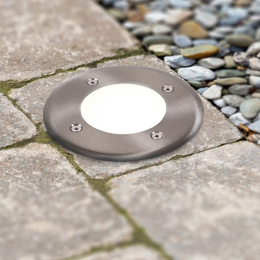 LED Lampa najazdowa MIVO LED/3W/230V śr. 12 cm IP67 matowy chrom