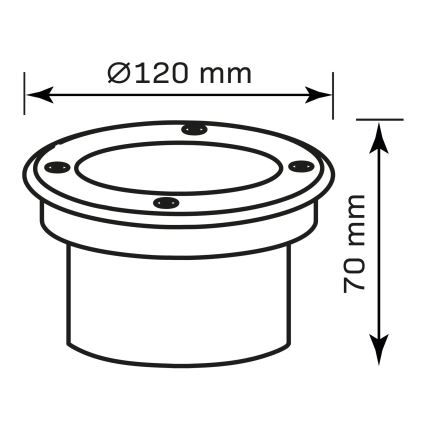 LED Lampa najazdowa MIVO LED/3W/230V śr. 12 cm IP67 matowy chrom