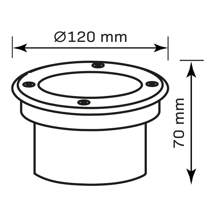 LED Lampa najazdowa MIVO LED/3W/230V śr. 12 cm IP67 matowy chrom