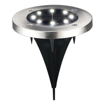 LED Lampa najazdowa solarna SOLLY LED/1,2V 6500K śr. 11,5 cm 300 mAh IP44 matowy chrom