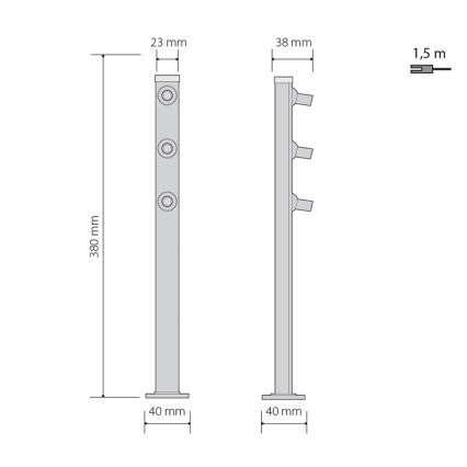 LED Lampa podłogowa PICCO 3xLED/5,4W/500mA