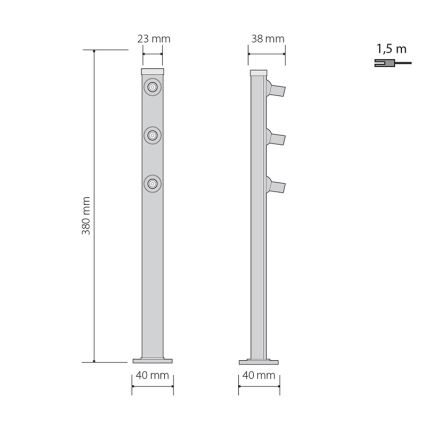 LED Lampa podłogowa PICCO 3xLED/5,4W/500mA