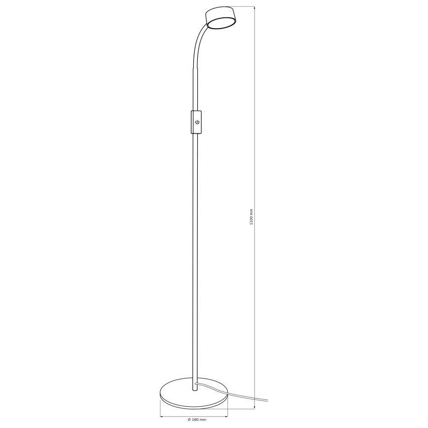 LED Ściemn. dotykowa lampa podłogowa BRUNO LED/3W/230V 3000/4000/6500K czarne