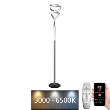 LED Lampa podłogowa ściemnialna LED/50W/230V 3000-6500K szary + zdalne sterowanie