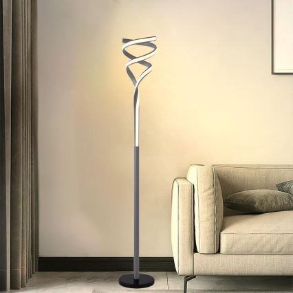 LED Lampa podłogowa ściemnialna LED/50W/230V 3000-6500K szary + zdalne sterowanie
