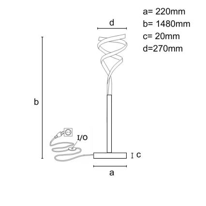 LED Lampa podłogowa ściemnialna LED/50W/230V 3000-6500K szary + zdalne sterowanie