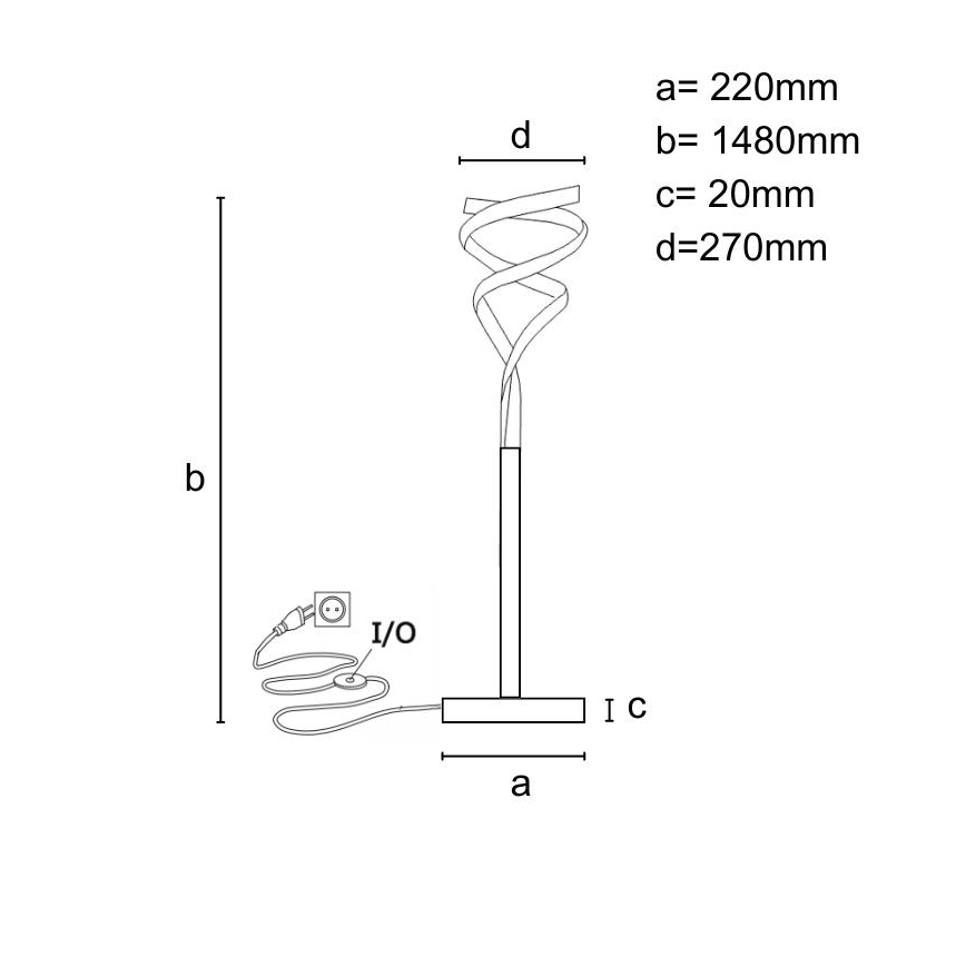 LED Lampa podłogowa ściemnialna LED/50W/230V 3000-6500K szary + zdalne sterowanie