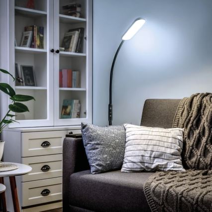 LED Lampa podłogowa ściemnialna TEILO LED/10W/230V 3000/4000/6500K czarny + zdalne sterowanie