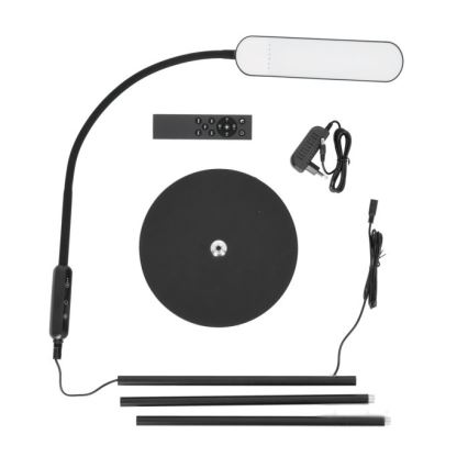 LED Lampa podłogowa ściemnialna TEILO LED/10W/230V 3000/4000/6500K czarny + zdalne sterowanie
