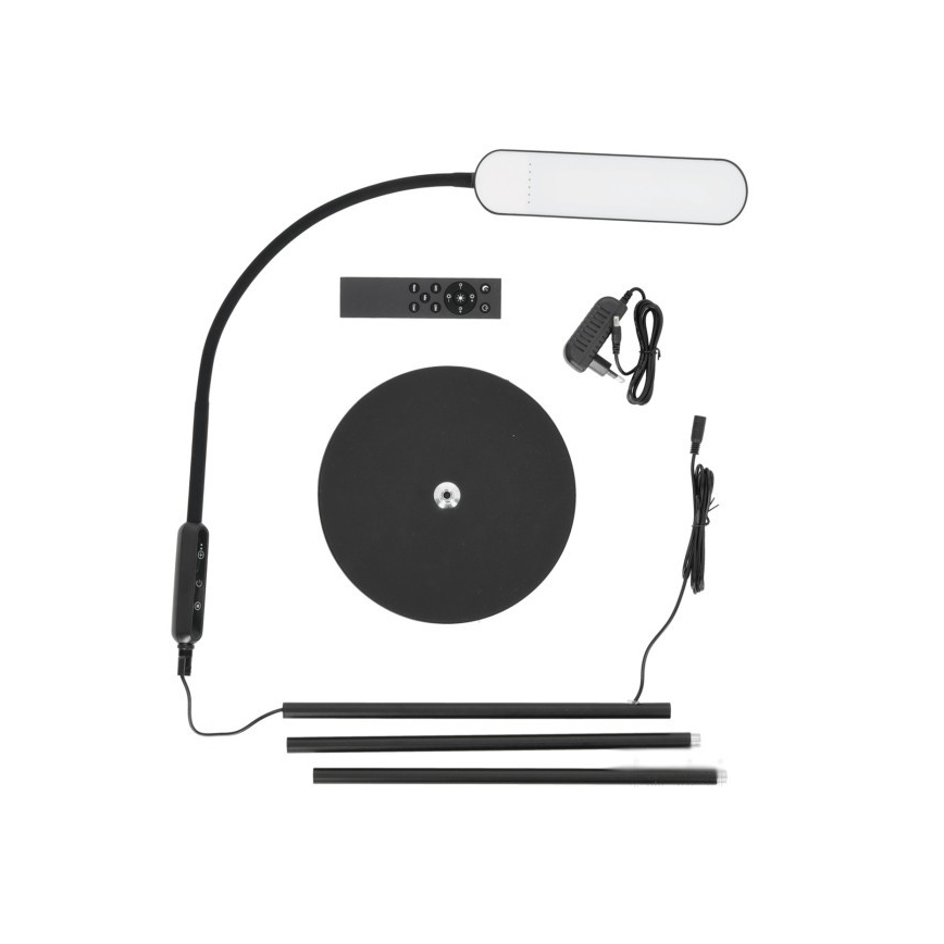 LED Lampa podłogowa ściemnialna TEILO LED/10W/230V 3000/4000/6500K czarny + zdalne sterowanie