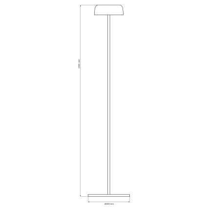 LED Ściemn. dotykowa zewn. lampa podłogowa TRYPOLIS LED/2W/5V USB 1800 mAh IP44 czarny