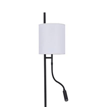 LED Lampa podłogowa TOKYO 1xE27/40W/230V + LED/3W czarny/biały