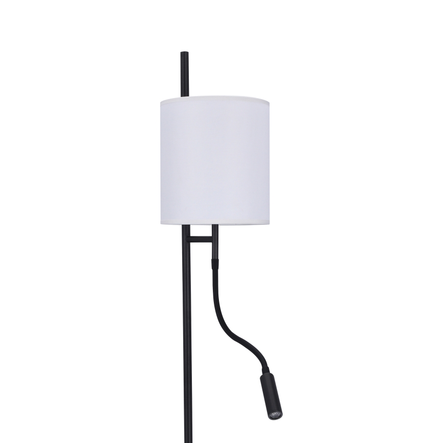 LED Lampa podłogowa TOKYO 1xE27/40W/230V + LED/3W czarny/biały